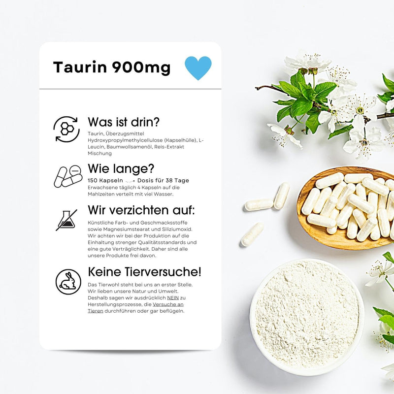 Fair & Pure® - Taurine 900mg - high dose - vegan - 150 taurine capsules - NewNest Australia