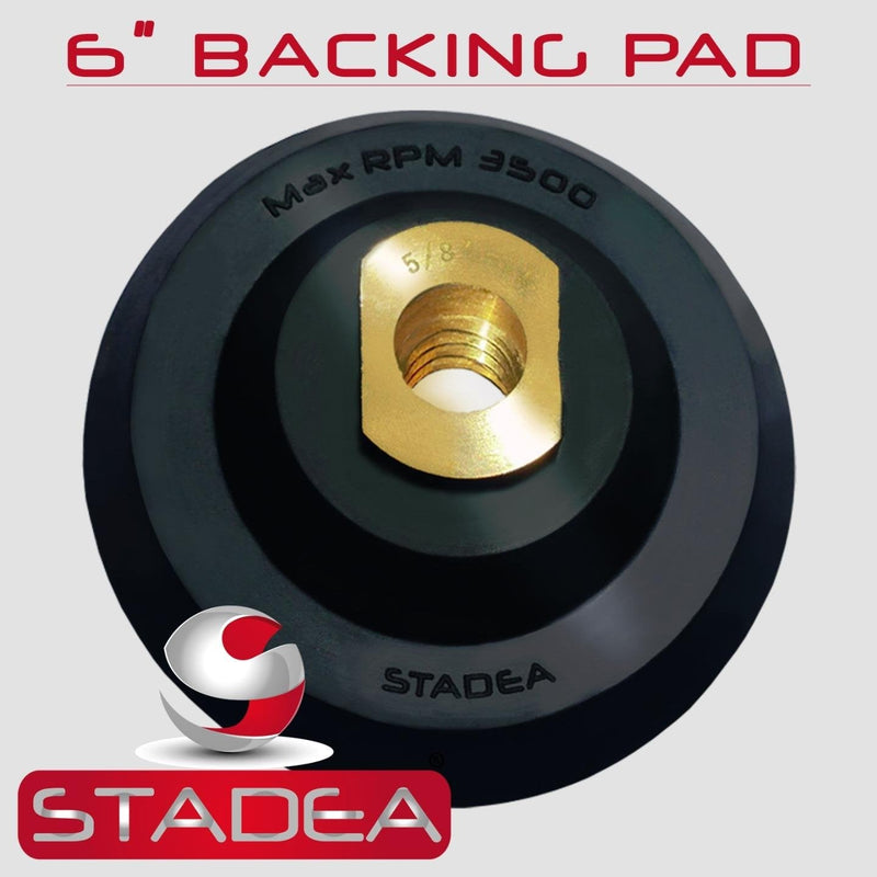 Stadea 6 inch hook and loop backing pad - Rubber Backing Pad, Arbor 5/8" 11 6" - Arbor 5/8" 11 - NewNest Australia