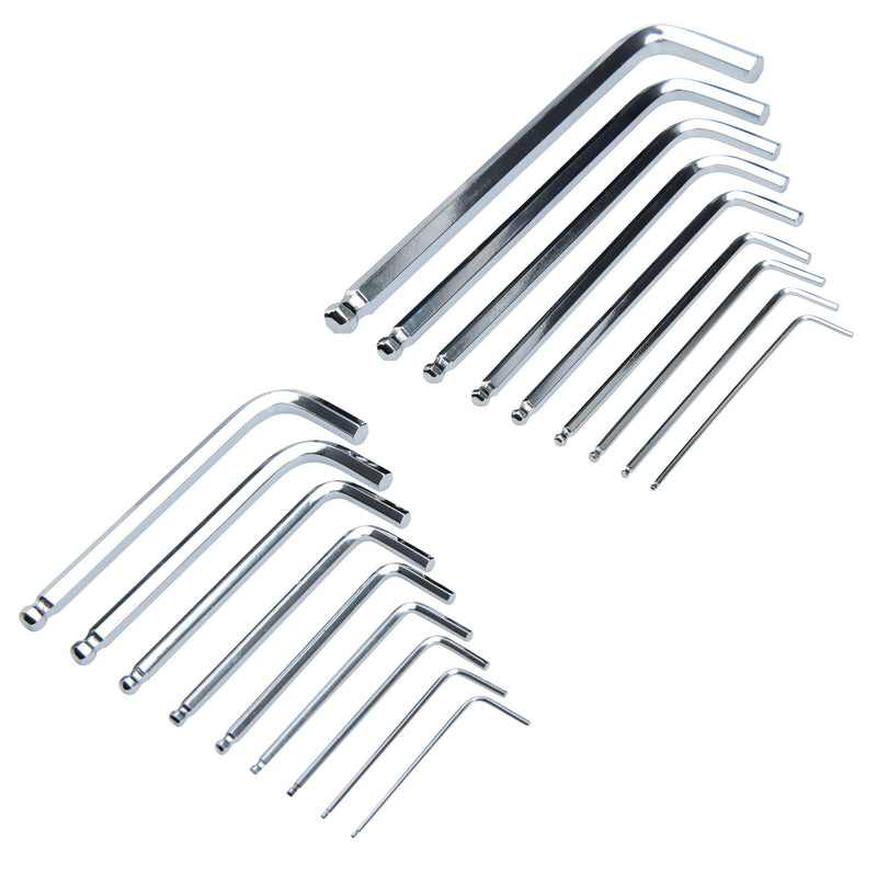 Allen Wrench Set (36 Pack - Metric & SAE Wrenches) Hex Key with Ball End & Short Arm - NewNest Australia