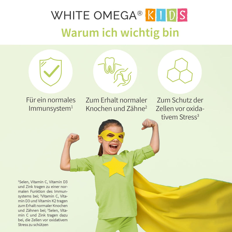 Vitamins for children - 90 mini capsules - for the immune system - sugar-free - Omega-3, vitamin C, D3 + K2, selenium, zinc - NewNest Australia