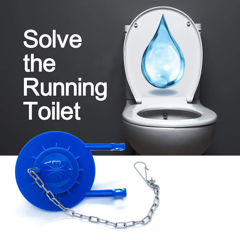 Toilet Flapper Replacement kit 2 Inch Universal Toilet Tank Flapper Stopper Flap Rubber Plug for American Standard, Kohler, Gerber Toilet with 2'' Flush Valve, Easy to Install Stainless Chain (2 PC) Blue Toilet Flapper - NewNest Australia