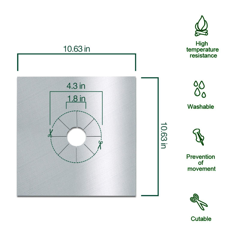 Forsisco Stove Burner Covers Upgraded Double Thickness Stove Covers for Gas Burners Silver Nonstick Gas Stove Burner Liners Reusable Kitchen Guardian Gas Stove Top Protector (8pcs) - NewNest Australia
