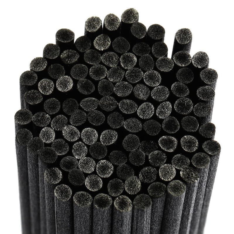 Pack of 100 Rattan Sticks for Room Fragrance, 19cm x 3mm Diffuser Sticks Rattan Reed Fiber, Aroma Diffuser Sticks for Essential Oils in Home Office Hotel Spa (Black) Black - NewNest Australia