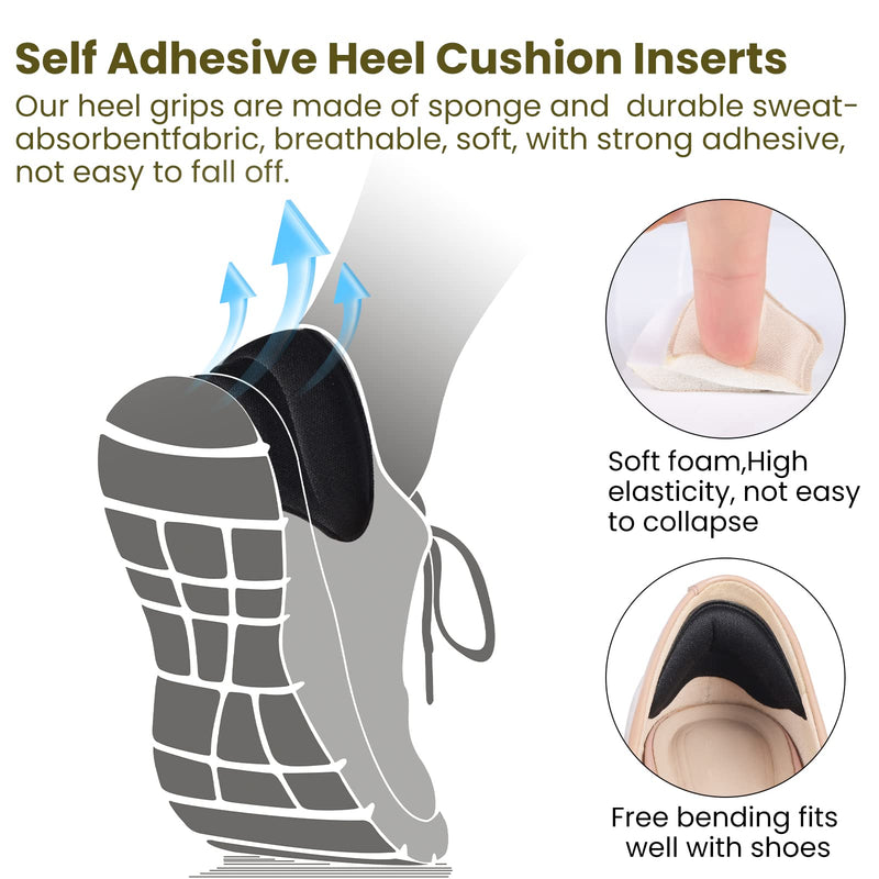 TOPBELIEF 8 Pcs Heel Pads, Shoe Heel Pads, Self Adhesive Heel Cushion Inserts, Soft Heel Cushion Inserts Shoes, Insoles for Shoes That are Too Big, Perfect Heel Liners for Women Men Most Shoes - NewNest Australia