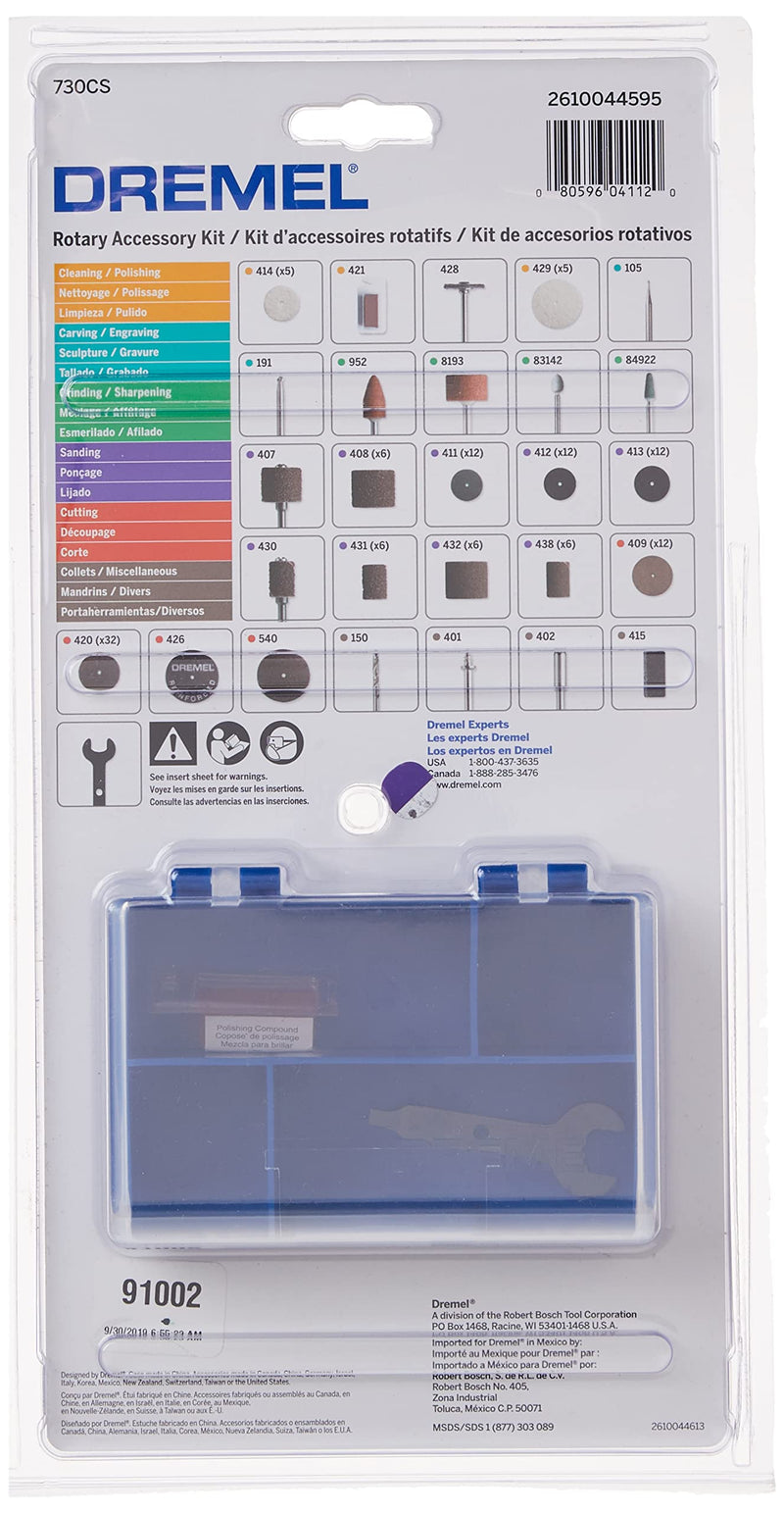 Dremel 730CS 13-Piece Maker Rotary Tool Accessory Kit- Includes Carving Bits, Drill Bits, Sanding Drums and Discs, Grinding Stones, Buffing Wheels, Cutting Discs, and a Storage Case - NewNest Australia