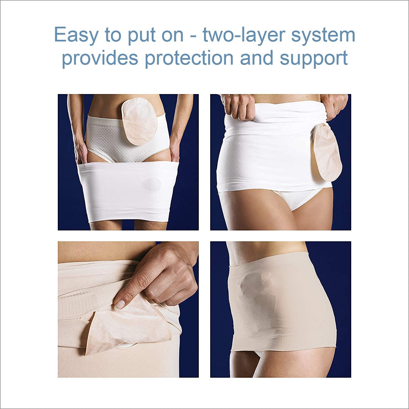 Corsinel StomaSafe Plus two-layer abdominal bandage for securely fixing the stoma bag │elastic belly band with extra support during increased activity, black S/M ... S/M (pack of 1) - NewNest Australia