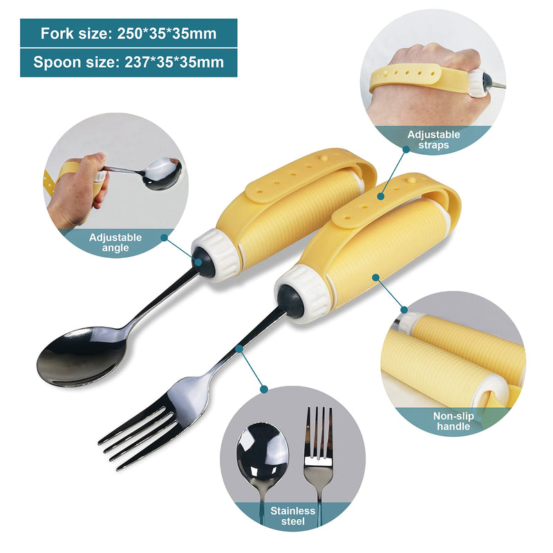 Fstcrt Cutlery For Parkinson Patient Set, Non-Slip Spoon And Fork For Elderly, Suitable For Elderly, Disabled, Parkinson'S Disease And Arthritis Patients, Harness For Children - NewNest Australia
