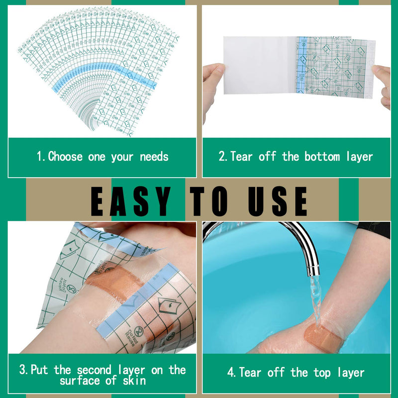 50 Pieces Transparent Stretch Adhesive Bandage Large Waterproof Bandage Transparent Film Adhesive Bandages (10 x 4 Inch) 10x4 Inch (Pack of 50) - NewNest Australia