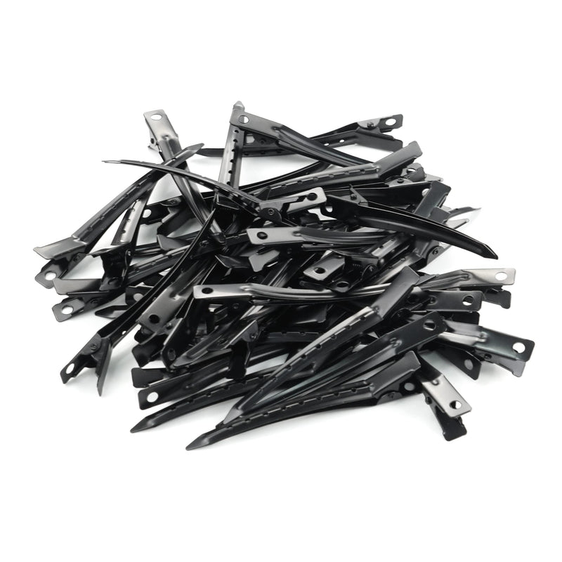 JOYOYO 40 Pcs Duck Billed Hair Clips Hair Styling Clips Metal Crocodile Clips Pin Curl Clips with Holes, Professional Hair Sectioning Clips for Barbershop Women Girls 3.5 Inch Black - NewNest Australia