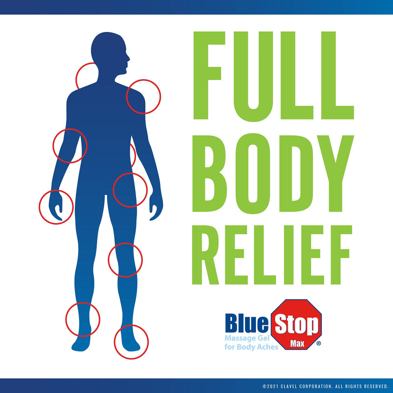 Blue Stop Max Massage Gel and Muscle Rub Made with Aloe Vera, Emu Oil, and Menthol - Provides Muscle, Joint, and Body Ache Relief - Non-Greasy for Everyday Relief - 16 Oz Pump Bottle 1 - NewNest Australia
