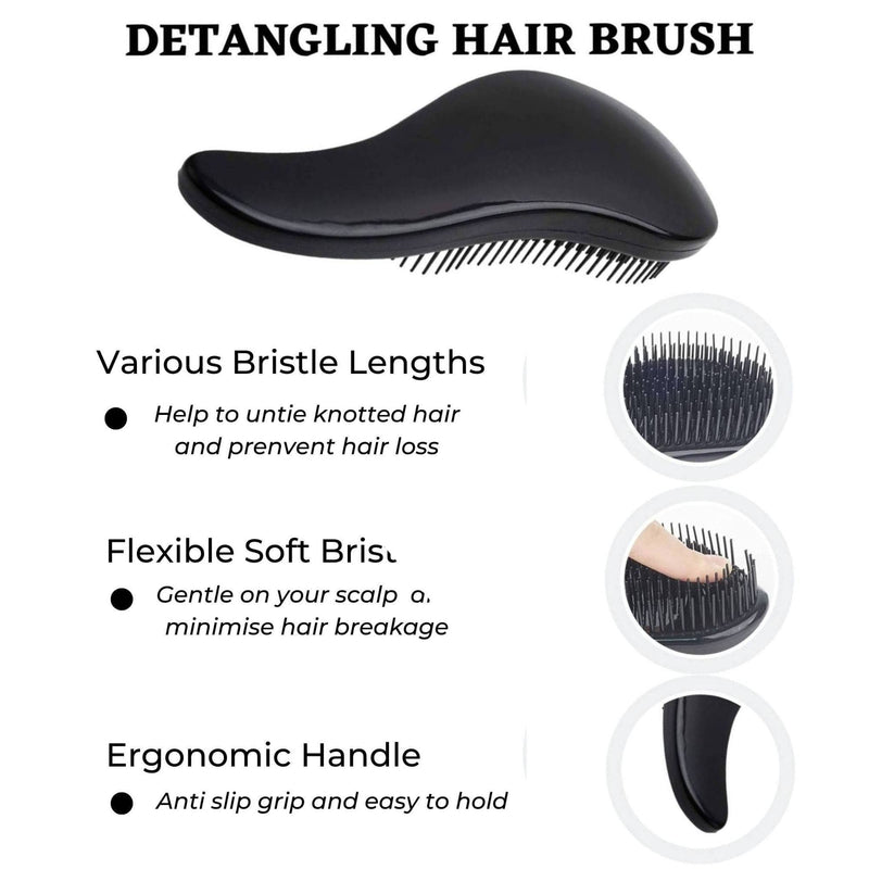 Tangle Teaser Hair Brush Women - Detangle Hair Brush Women Mens Hair Brush Detangler Hairbrush for Girls Boys Kids Toddlers Bristle Brush Hair Wet, Curly Hair Brush Men Hair brush Tangle Teaser Comb. BLACK - NewNest Australia