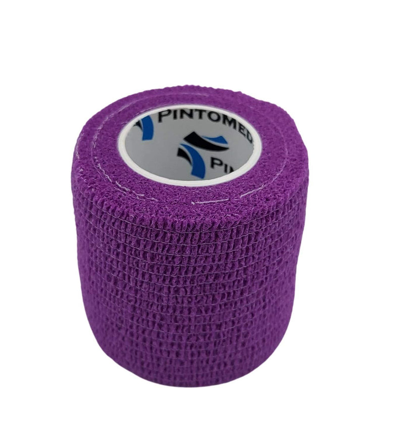 Pintomed Self-Adhesive Stretched Bandage - 6 X Purple Bandages Rolls - 5 Cm X 4.5 M Cohesive Bandage Bandage Fixation Bandage Self-Adhesive Health Plaster Sports Tape Piece For Wrist Leg Arm Vet Wrap - NewNest Australia