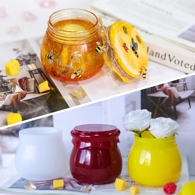 LET'S RESIN Silicone Jar Molds, Jar Resin Molds with Lid,Resin Pudding Silicone Molds for Storage Bottle,Candle Holder,Candy Container,Flower Pot, Gifts Storage Jar Molds - NewNest Australia