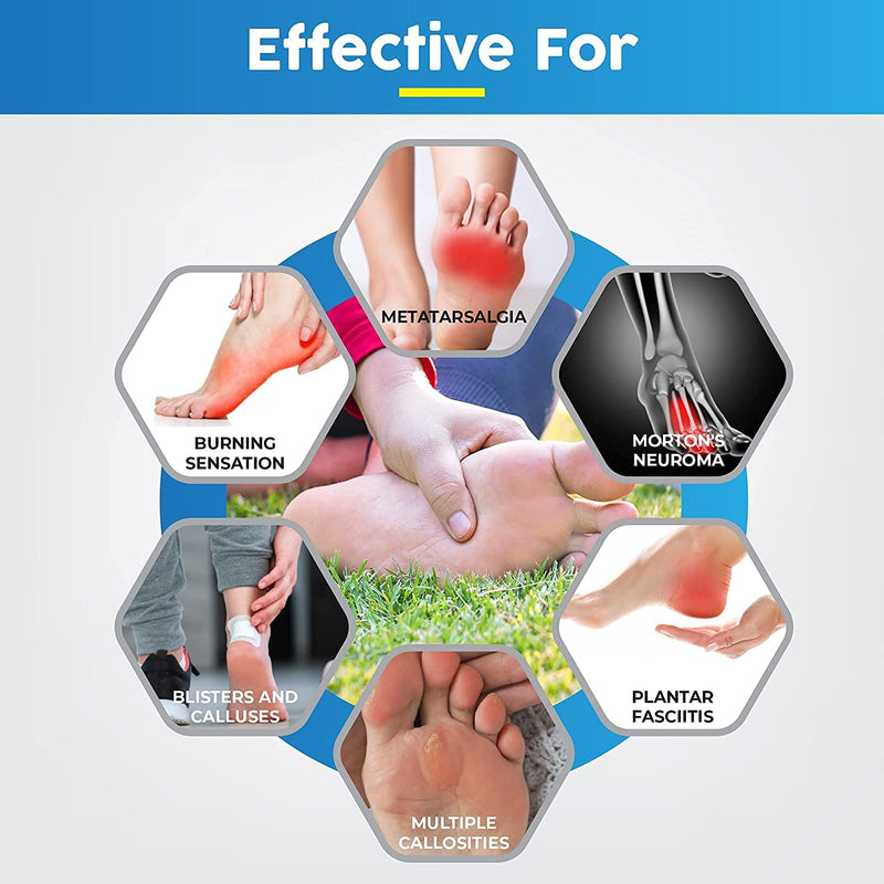 YWINETO Metatarsal Pads,Metatarsal Felt Feet Pads Insert Ball of Foot Cushion Pain Relief Forefoot Support Adhesive Foam Pad for Men Women 1/4 Inch Thick 10 Pairs - NewNest Australia