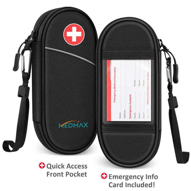 MEDMAX Insulin Cooler Bag with 2 Ice Packs - Diabetic Bag Water-Repellent Insulated Medicine Bag Portable Cooler Bag for Insulin Pen and Other Diabetic Accessories (Black) Za -Black - NewNest Australia