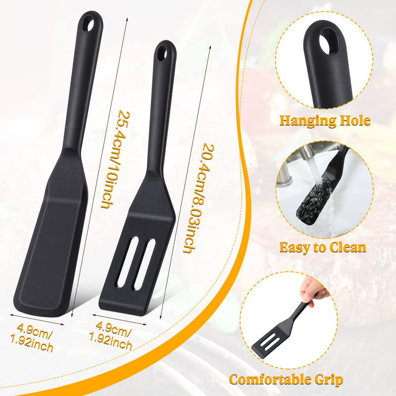 3 Pieces Thin Spatula Narrow Brownie Serving Spatula Mini Silicone Crepe Spatula Kitchen Cooking Nonstick Stainless Steel Mini Slotted Turner Pan Flipper for Brownies Fish Pancake Cookie Egg - NewNest Australia