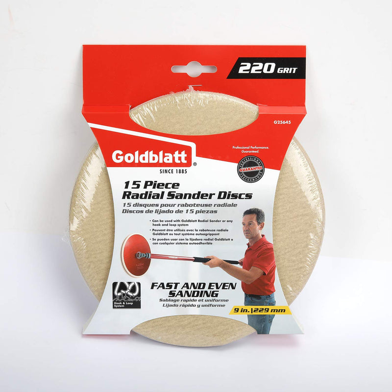 Goldblatt G25645 Vortex 220 Grit 9-Inch Sanding Disk, 15-Pack - NewNest Australia