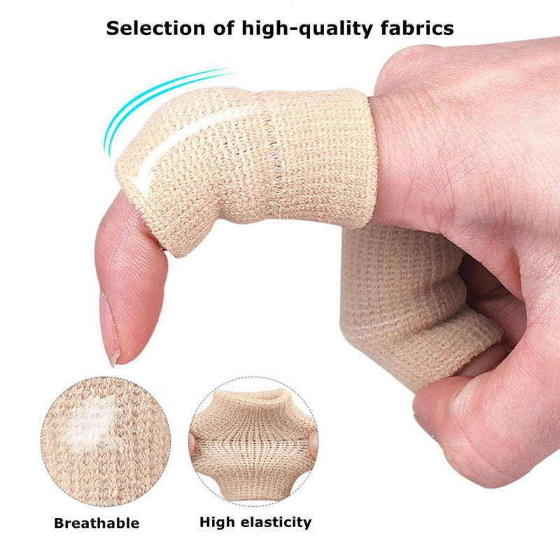 Finger Sleeves, Thumb Splint Brace Elastic Finger Support Brace Protector Tape Breathable for Pain Relief Arthritis Trigger Basketball Baseball Compression Protector (Nude) Nude - NewNest Australia