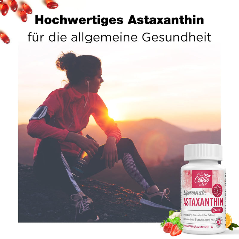 Cestfilo Liposomal Astaxanthin Supplement 24 mg, Maximum Absorption, Natural Antioxidant, Gluten Free, Non-GMO (120 Count (Pack of 2)) 120 Count (Pack of 2) - NewNest Australia