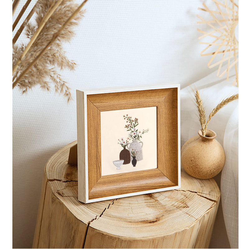 4 Embroidery kit Vase Pattern Stitching Embroidered Cloth Embroidery Starter kit light color - NewNest Australia
