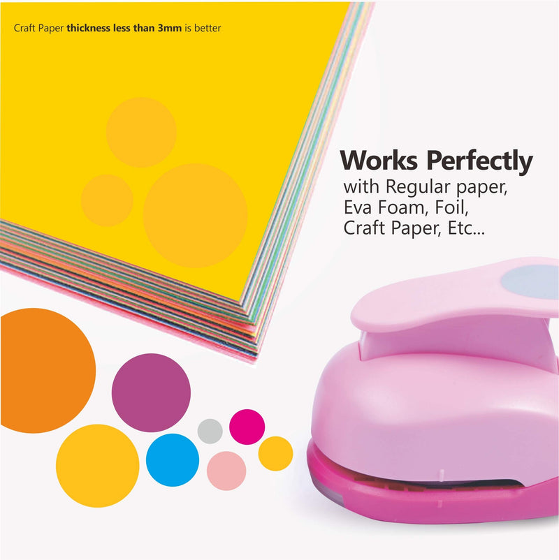 BearBoss 2 Inch Circle Punch, Hole Punch Shapes, Paper Punch Set for Scrapbooking Festival Paper Greeting Card DIY Albums Photos (Pink) - NewNest Australia