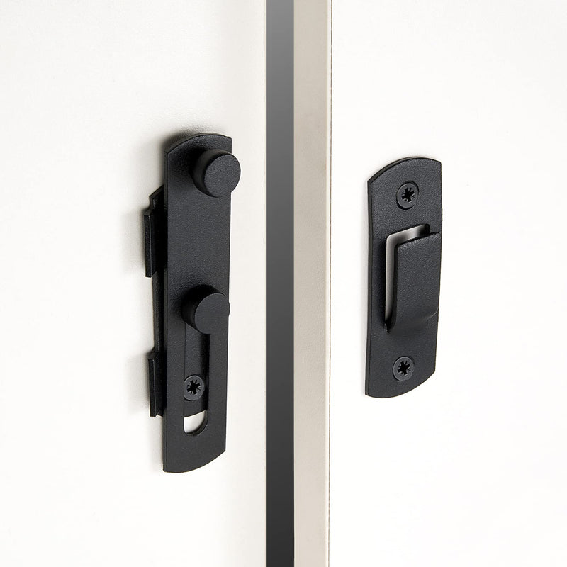 INIRET 4 Packs Barn Door Latch ，Matte Black Stainless Steel barn gate flip Door Latch Bifold Door Lock,Sliding Door Antique Lock Gate Latches Wine Cabinet Carbon Steel Closet Door Latches I54_Matte Black_4 Pack - NewNest Australia