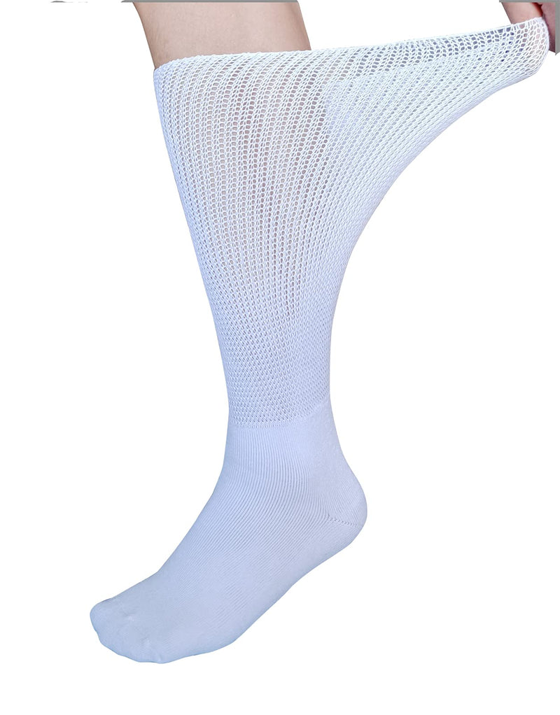 Extra Wide Socks for Lymphedema Swollen Feet Leg, Bariatric Socks, Neuropathy Medical Cast Sock, Diabetic Non Binding Socks 2 Pairs(white) - NewNest Australia
