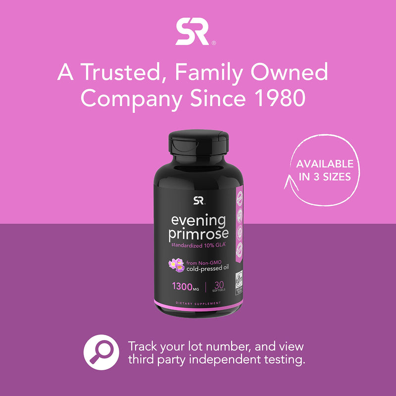 Evening Primrose Oil (1300mg) from Cold-Pressed Evening Primrose Flower | Non-GMO Verified, Hexane & Gluten Free (30 Liquid Softgels) 30 Count (Pack of 1) - NewNest Australia