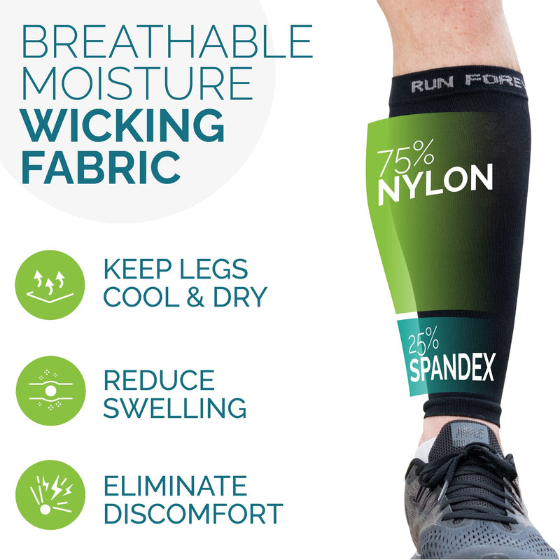 Calf Compression Sleeves For Men & Women - Leg Compression Sleeve - Footless Compression Socks for Shin Splint &Varicose Vein Black Small - NewNest Australia