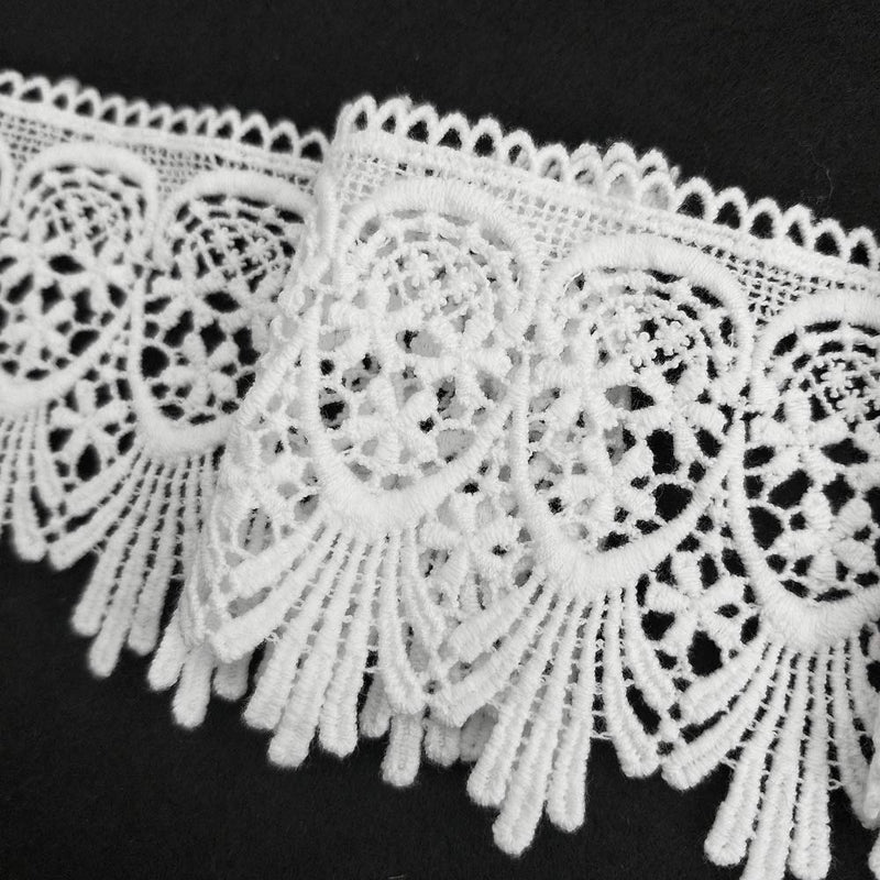 FQTANJU 5 Yards X 3 Inch Wide Lace Edge Trim Curtain Tablecloth Slipcover Bridal DIY Craft Supply in White 1-White - NewNest Australia