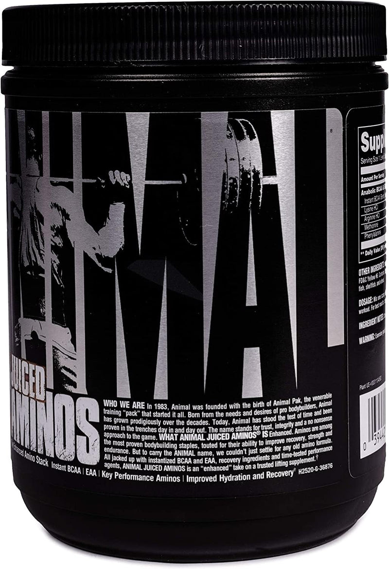 Universal Nutrition Animal Juiced Aminos (Peach Mango) - Post Workout Supplement With 6G Bcaa/Eaa Matrix & 4G Amino Acid Blend For Improved Performance & Muscle Recovery, 30 Measuring Spoons - NewNest Australia
