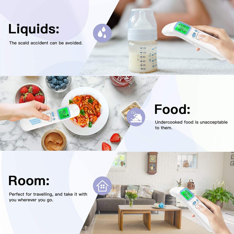 Touchless Thermometer – Forehead Thermometer for Adults,No Touch for Fever, Baby Kids Child with Batteries, Fever Alarm, 35 Groups Data Storage - NewNest Australia