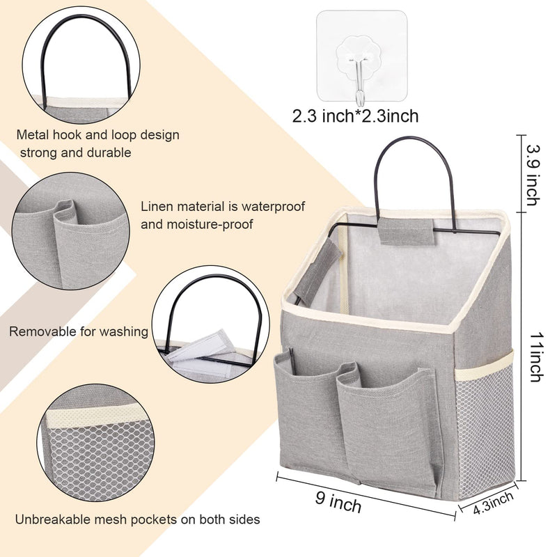 LYroo 2 Pack Wall Hanging Bag for Bathroom Kitchen Dormitory Organizer Basket Waterproof Wall Storage Box with Sticky Hook - NewNest Australia