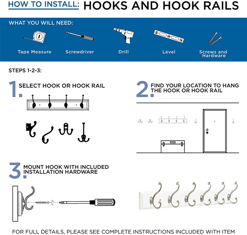 NewNest Australia - Franklin Brass FBCHH5-MN-C Heavy Duty Coat and Hat Hook, 5-Pack, Matte Nickel, 5 Piece 5 Pack 