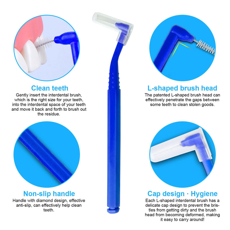 SKHAOVS Pack of 50 interdental brushes, toothbrushes for between teeth and gums, gap brush with non-slip handle, orthodontic universal care, braces cleaning, 5 colors - NewNest Australia