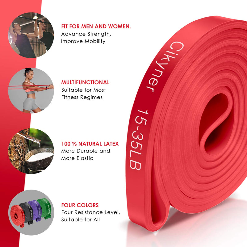 Cikyner Resistance Bands, Pull Up Assist Bands Premium Pull Up Bands Fitness Exercise Stretch Workouts Bands for Pull up, Chin up, Power lifting, Yoga, Pilates, Strength and Training Red - NewNest Australia
