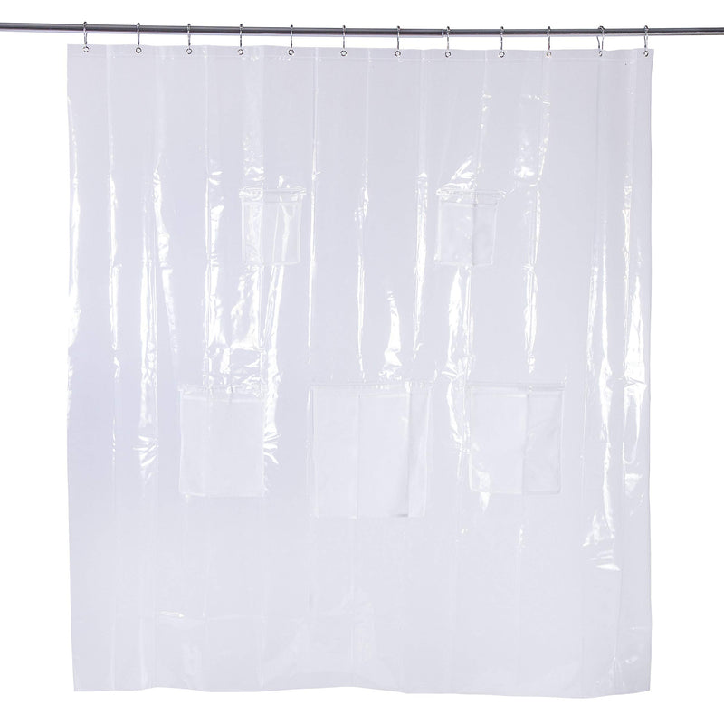 Kenney Lightweight Mildew-Resistant PEVA Shower Curtain Liner, 70" W x 72" H, Clear 70" x 72" - NewNest Australia