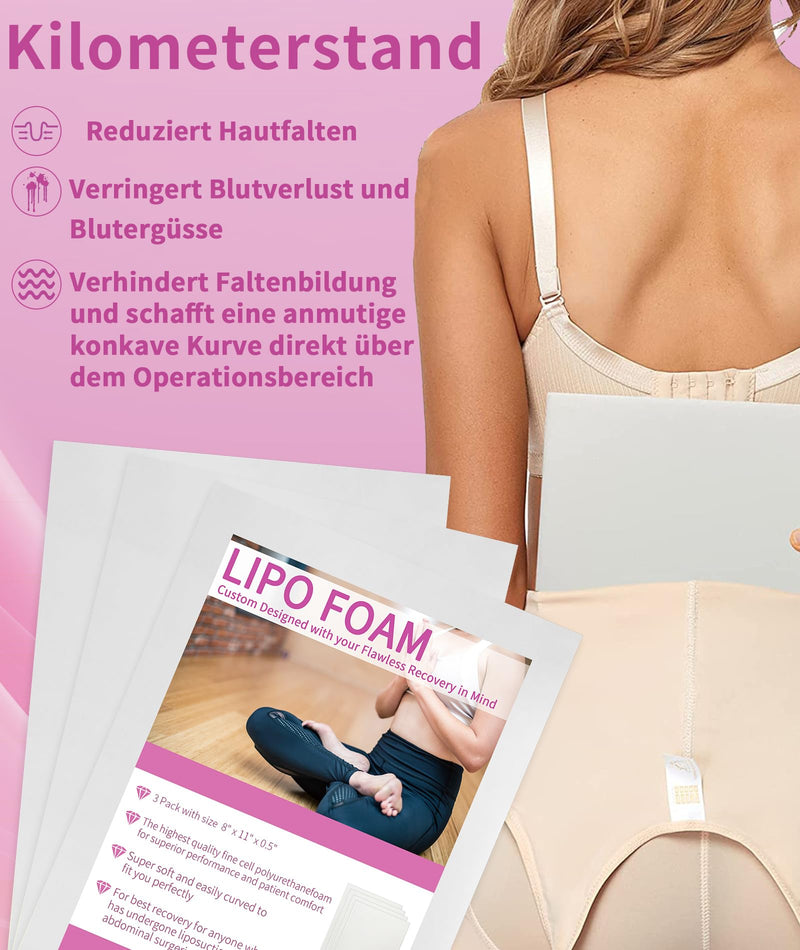 Lipo Foam Pads For Post-Surgery, Bbl Foam Boards, Help With Using Ab Board Compression Garments Tummy Tuck, 3 Pack Lipo Surgery Foam Sheet For Recovery 8 Inches X 11 Inches - NewNest Australia