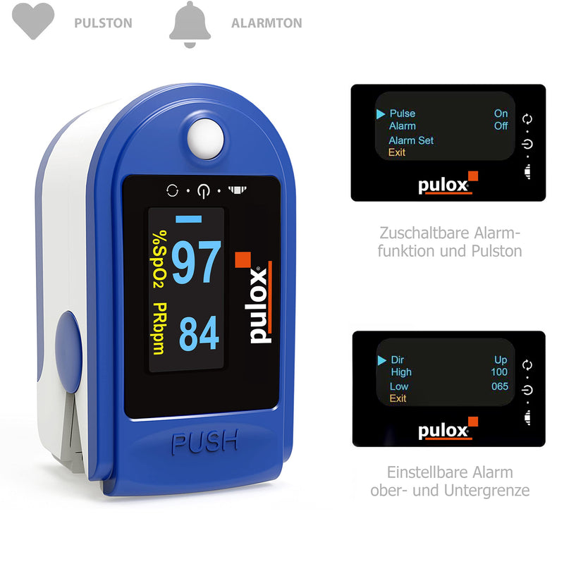 Pulox PO-200A Solo Pulse Oximeter with Alarm and Pulse Sound for Measuring Pulse and Oxygen Saturation on the Finger - NewNest Australia