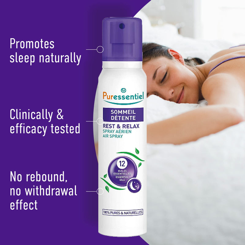 Puressentiel Rest & Relax Air Spray 200ml - Create a Relaxing Space Ready For a Rejuvenating Sleep - 100% Natural - 12 Essential Oils Including Lavender & Chamomile - NewNest Australia