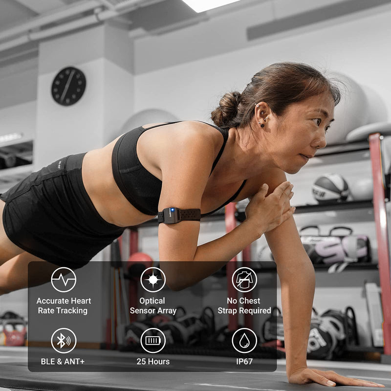 COOSPO Heart Rate Monitors Armband Optical Heart Rate Sensor Bluetooth 4.0 ANT+ Compatible with iFit Polar Strava Wahoo Garmin Peloton 706-UK - NewNest Australia