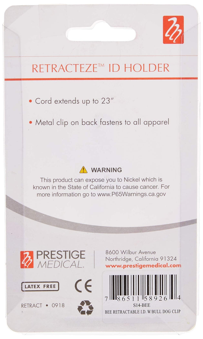Prestige Medical S14-bee Retractable Badge Holder with Bulldog Clip, Bee, 1 Count (Pack of 1) - NewNest Australia