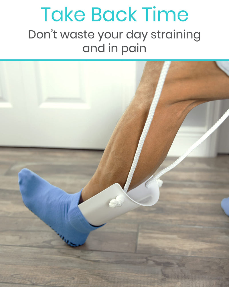 Vive Sock Aid - Easy On and Off Stocking Slider - Donner Pulling Assist Device - Sock Helper Aide Tool - Puller for Elderly, Senior, Pregnant, Diabetics - Pull Up Assistance Help 1 Count (Pack of 1) - NewNest Australia