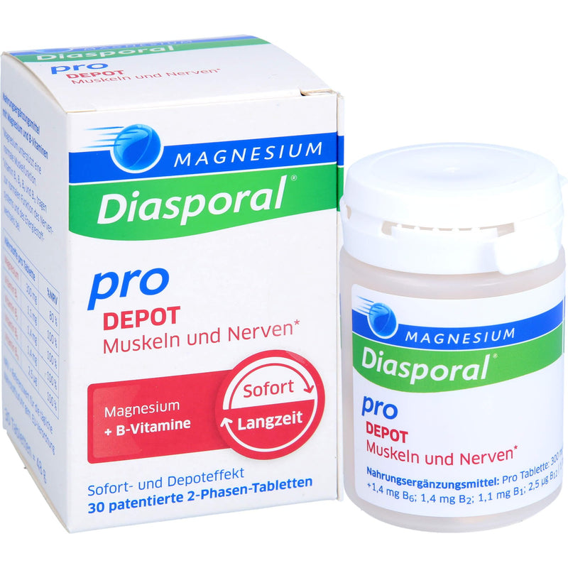 Magnesium Diasporal Pro DEPOT Muscles and Nerves, 30 tablets: Magnesium and vitamin B complex, high-dose capsules - NewNest Australia