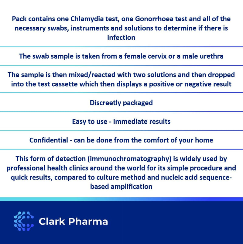 Chlamydia and Gonorrhoea Self Test Kit | Tests Male (urethral Swab) or Female (Cervical Swab) for Chlamydia Trachomatis Antigen and Neisseria Gonorrhoea Antigen | Rapid STD STI Home Test - NewNest Australia