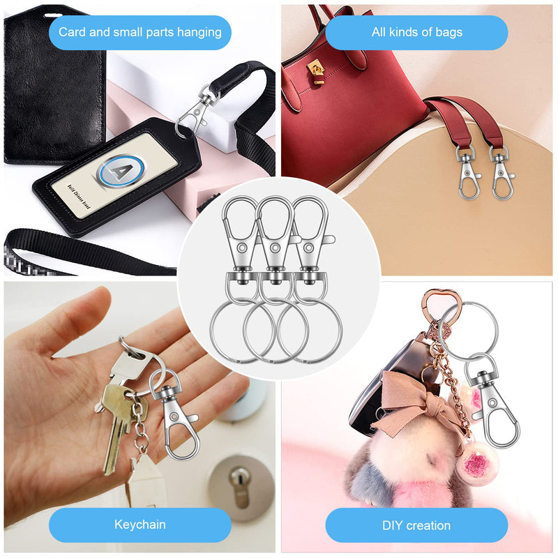 IPXEAD 100PCS Premium Key Chain Clip Hooks, Swivel Clasps Lanyard Snap Hook, Keychain Hooks for Lanyard Key Rings Crafting - NewNest Australia