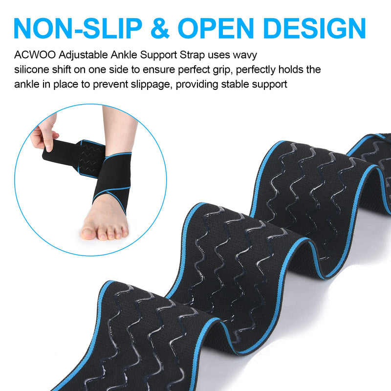 ACWOO Ankle Support Brace, 2 Pack Elastic Adjustable Ankle Brace Wrap Strap, Anti-Slip Breathable Ankle Compression Foot Strap for Sports Protect, Injury Recovery and Pain Relief, One Size Fits All - NewNest Australia