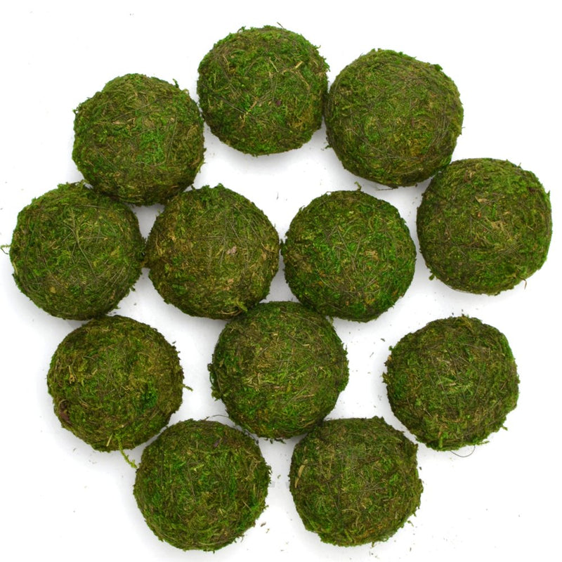 NewNest Australia - Byher Natural Green Moss Decorative Ball,Handmade (3.5"-Set of 6) 