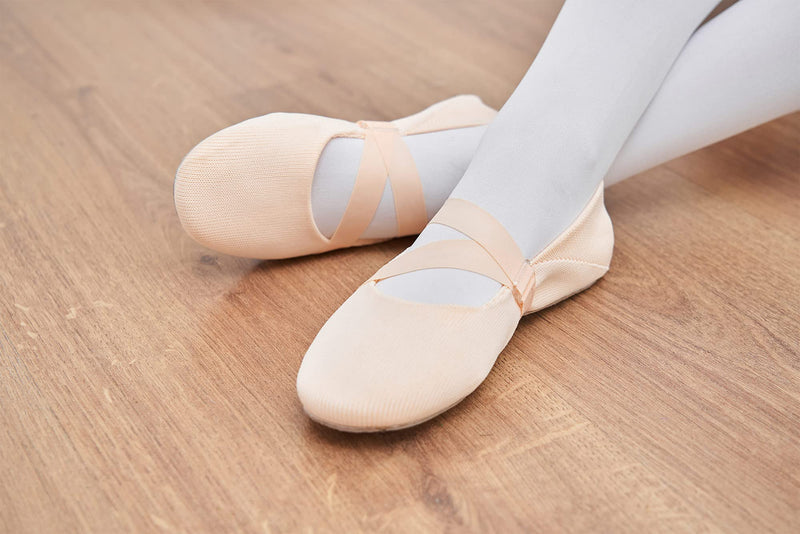 SANGEESON Ballet Shoes for Girls (Leather Full Sole, Arch Support, Breathable), Yoga Socks for Kids, Jazz Shoes, Ballerina Shoes, Dance Shoes Women for Beginner, Barre Slipper Socks 2 Little Kid Cream Pink-v2 - NewNest Australia