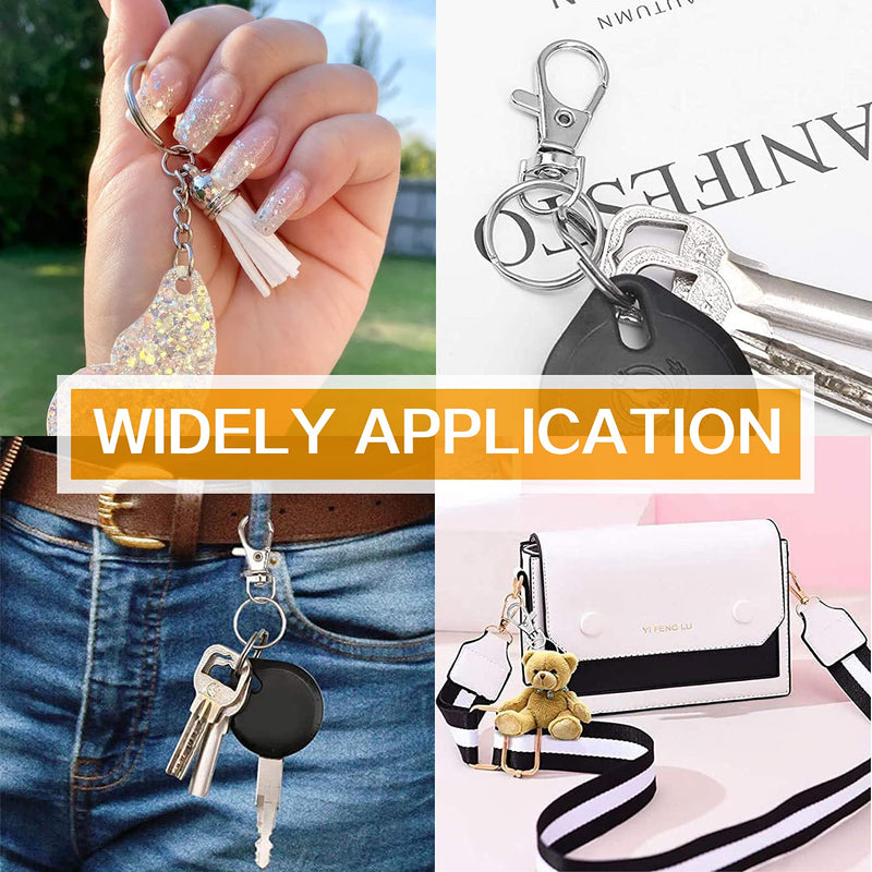 120PCS Swivel Snap Hook with Key Chain Rings Set- 30PCS Swivel Lobster Clasp, 30PCS Key Rings with Chain, 30pcs Jump Rings and 30pcs Screw Eye Pins for Keychain Lanyard, Crafts and Jewelry Making - NewNest Australia